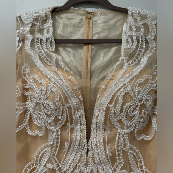 Dave & Johnny Beaded white homecoming prom dress, size 3/4 - Picture 7 of 10